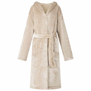 Accappatoio con Cappuccio Beige l Flanella 42017215