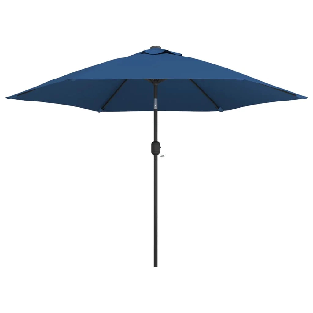 Ombrellone da esterno con led e palo in acciaio 300 cm blu 02_0008174
