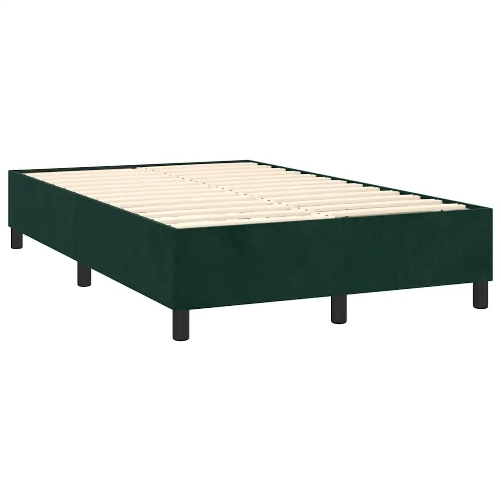Giroletto a Molle con Materasso Verde Scuro 120x200 cm Velluto 3143196
