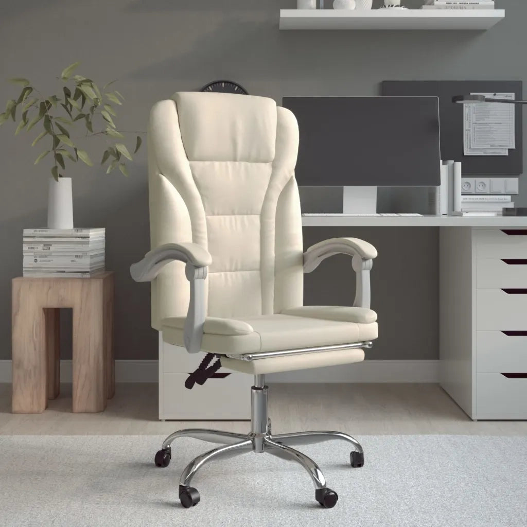 Poltrona da Ufficio Reclinabile Crema in Similpelle 349700