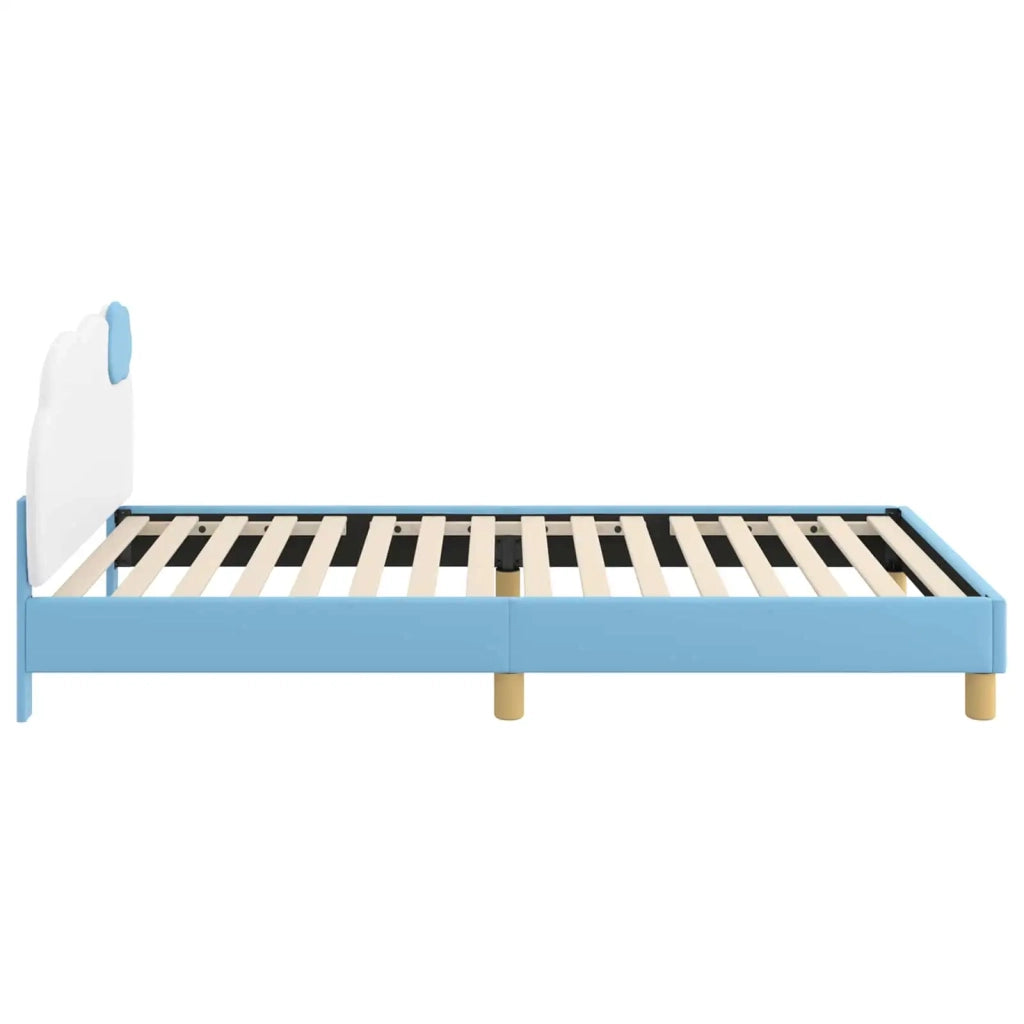Struttura letto bambini con testata Blu 90 x 190 cm PU