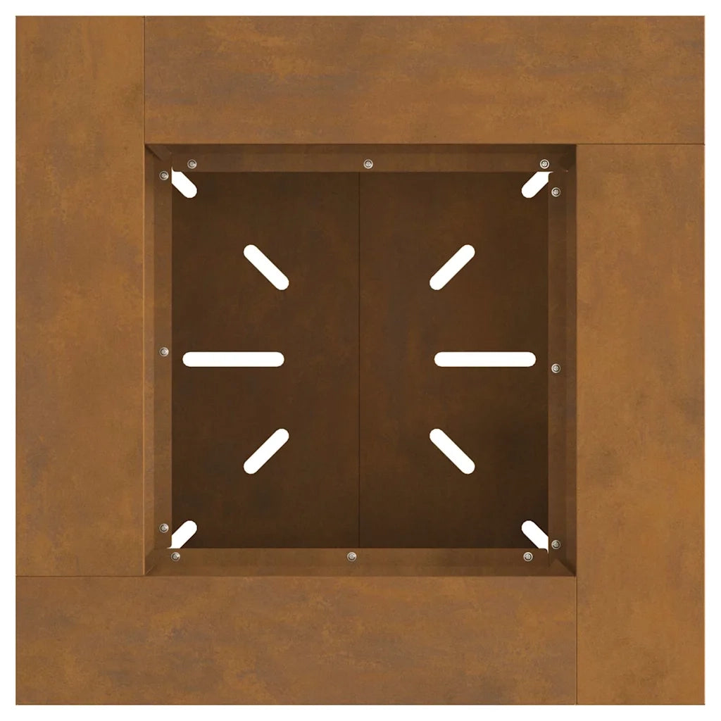 Focolare-Stufa-Camino Marrone 60 x 60 x 50 cm acciaio corten