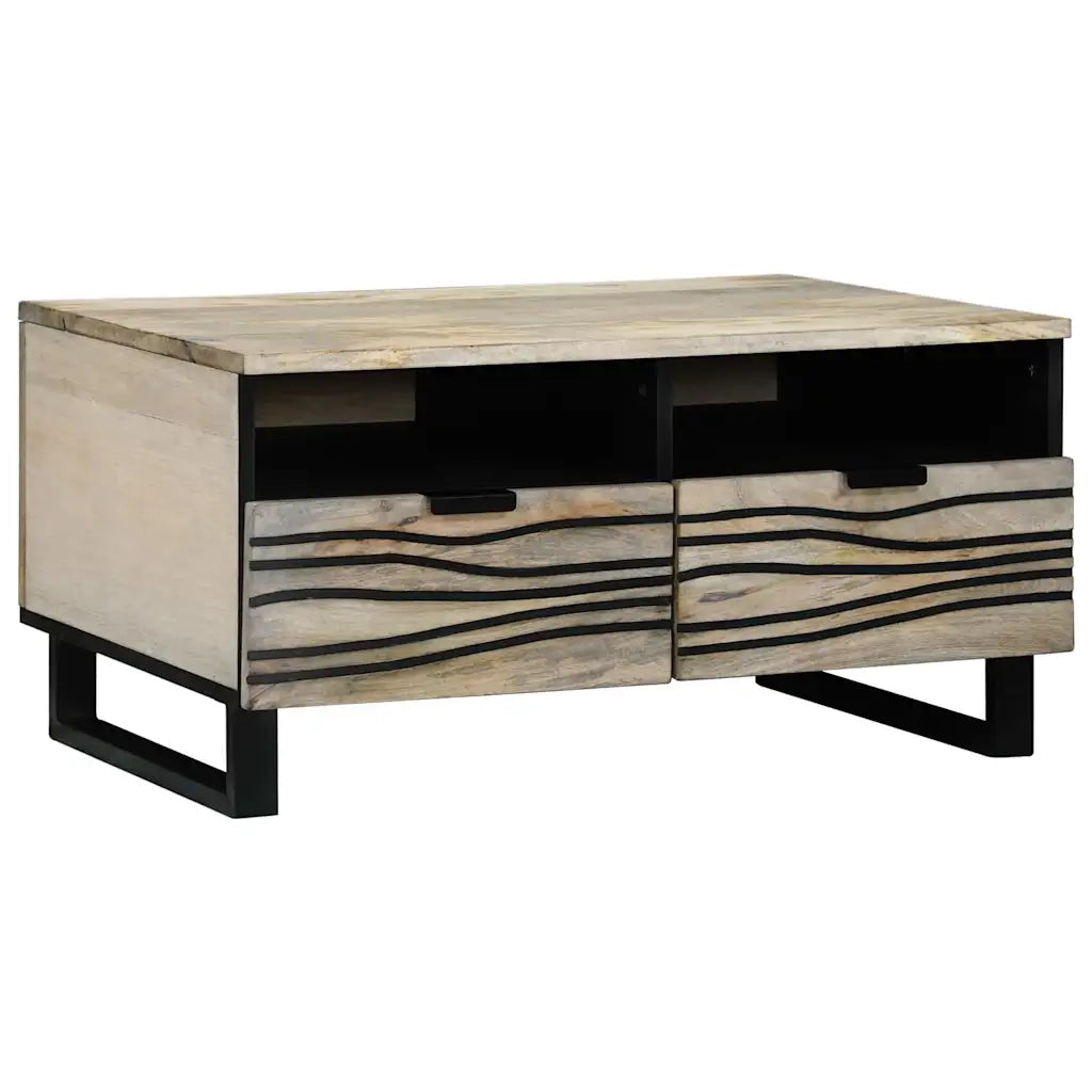 vidaXL Tavolino da salotto with Drawer Bianco, Nero 80 x 54 x 40 cm