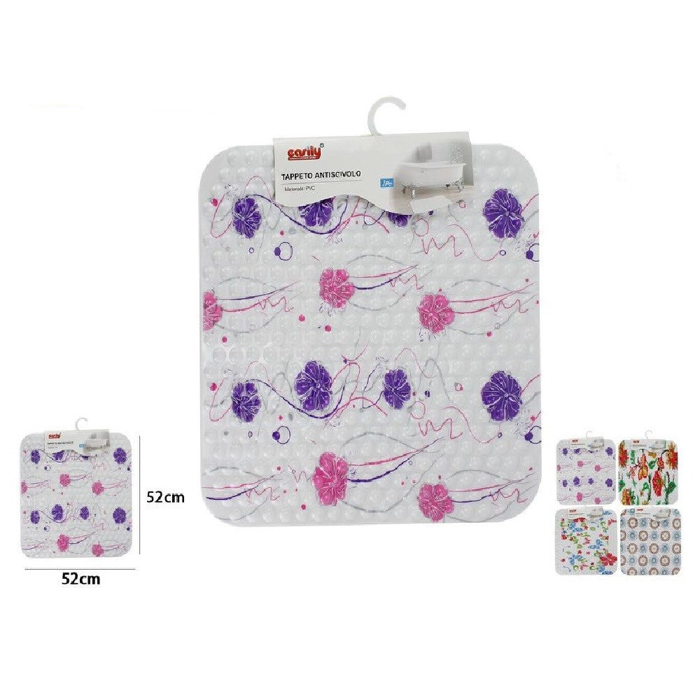Trade Shop - Tappeto Tappetino Pvc Antiscivolo Vasca Bagno Doccia 52x52cm 59638 Varie Fantasie -