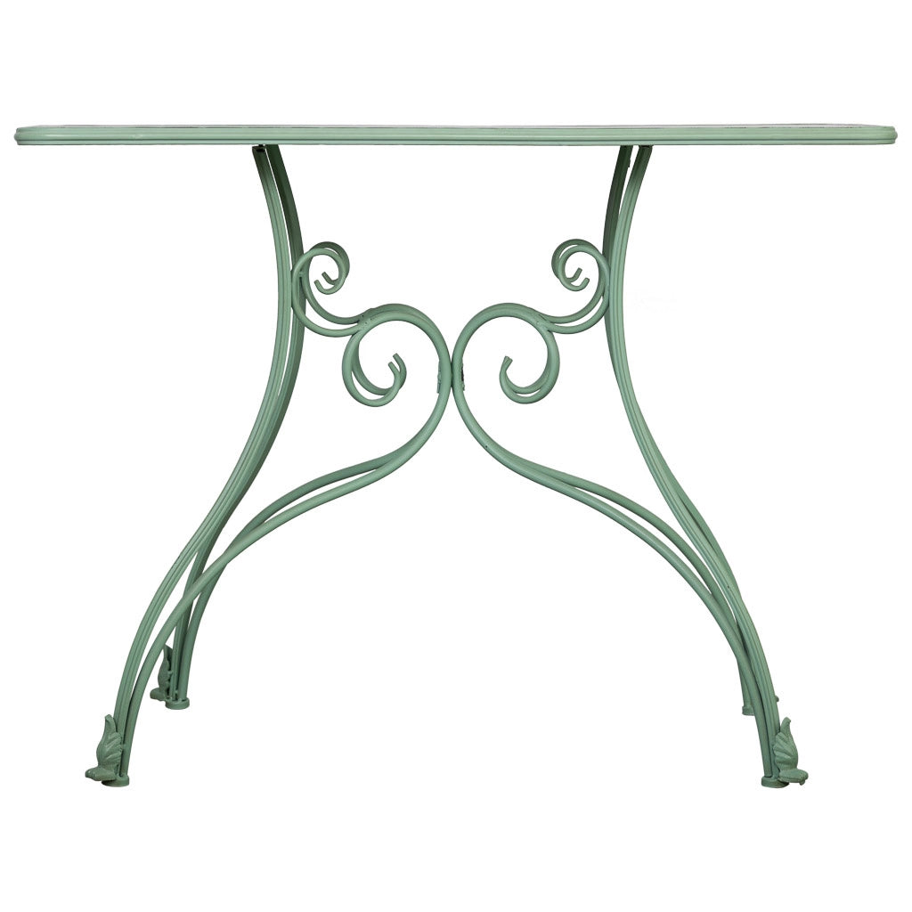 Mobile da ingresso in metallo invecchiato verde 100x52x76