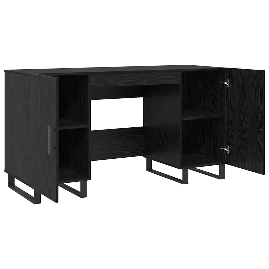 Scrivania Rovere nero 140 x 50 x 75 cm Legno multistrato