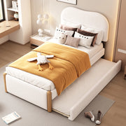 DESMIU Letto estraibile 90 × 200 cm 1 posto con letto a scomparsa, senza materasso, in velluto, bianco