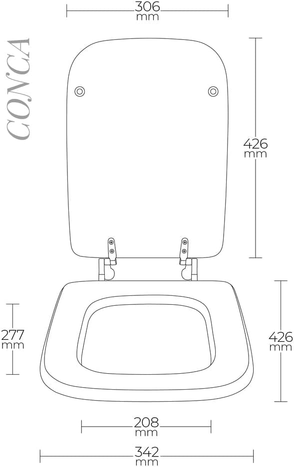 Copriwater universale bianco in legno con cerniere regolabili