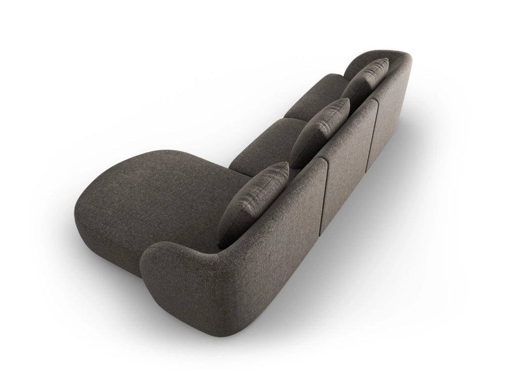 Cosmopolitan Design - Divano angolare destro "Tulum" 4 posti in ciniglia grigio 