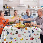 Tavolo quadrato copri tavolo fiori per tavolo da giardino protezione contro le macchie - facile da pulire - lavabile - impermeabile - tavolo da cucina tavolo da pranzo tavolo da salotto per feste e cene - 140 x 180 cm