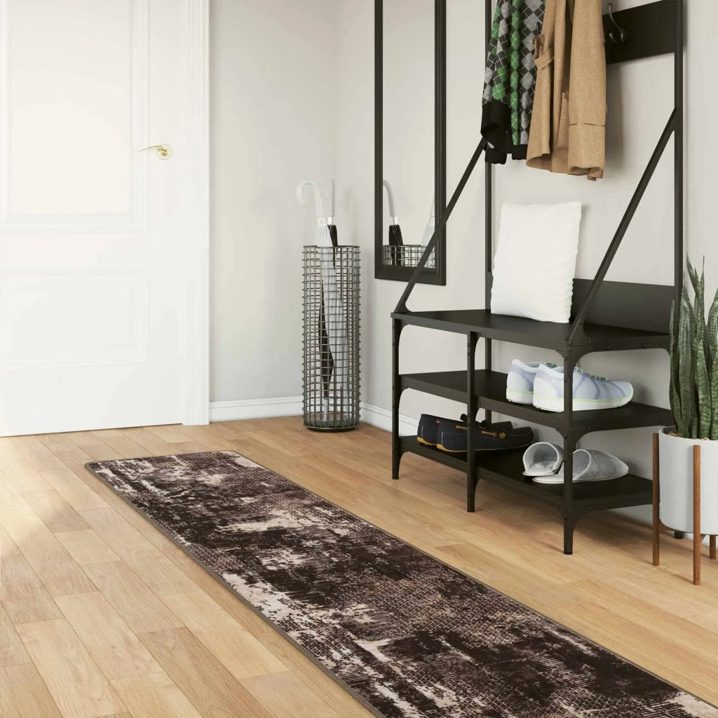 Runner Tappeto MARSA Nero 50 x 300 cm Poliestere e PVC