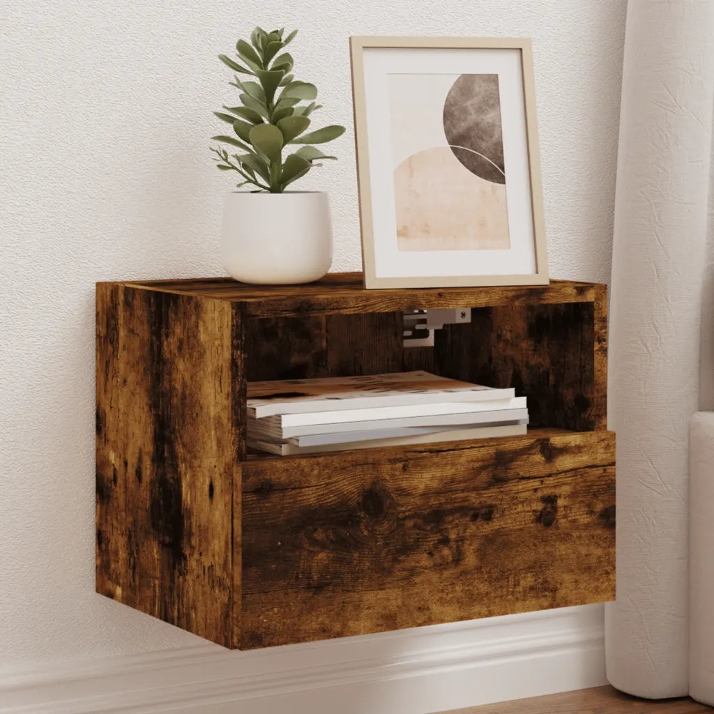 Mobili TV a Muro 2 pz | Armadietto TV | Mobile Porta TV Rovere Fumo 40x30x30 cm Legno Multistrato