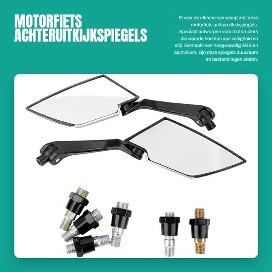 Retrovisore Motorciclistico Ultrabragante - Spiegaletto in Fibra di Carbonio - Regolabile con Viti a Sfera - Resistente ai Colpi - Materiale Resistente - Specchietto Retrovisore Motorciclistico