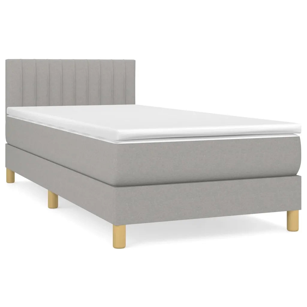 Giroletto a Molle con Materasso-Struttura Letto Grigio Chiaro 80x200 cm Tessuto 859084