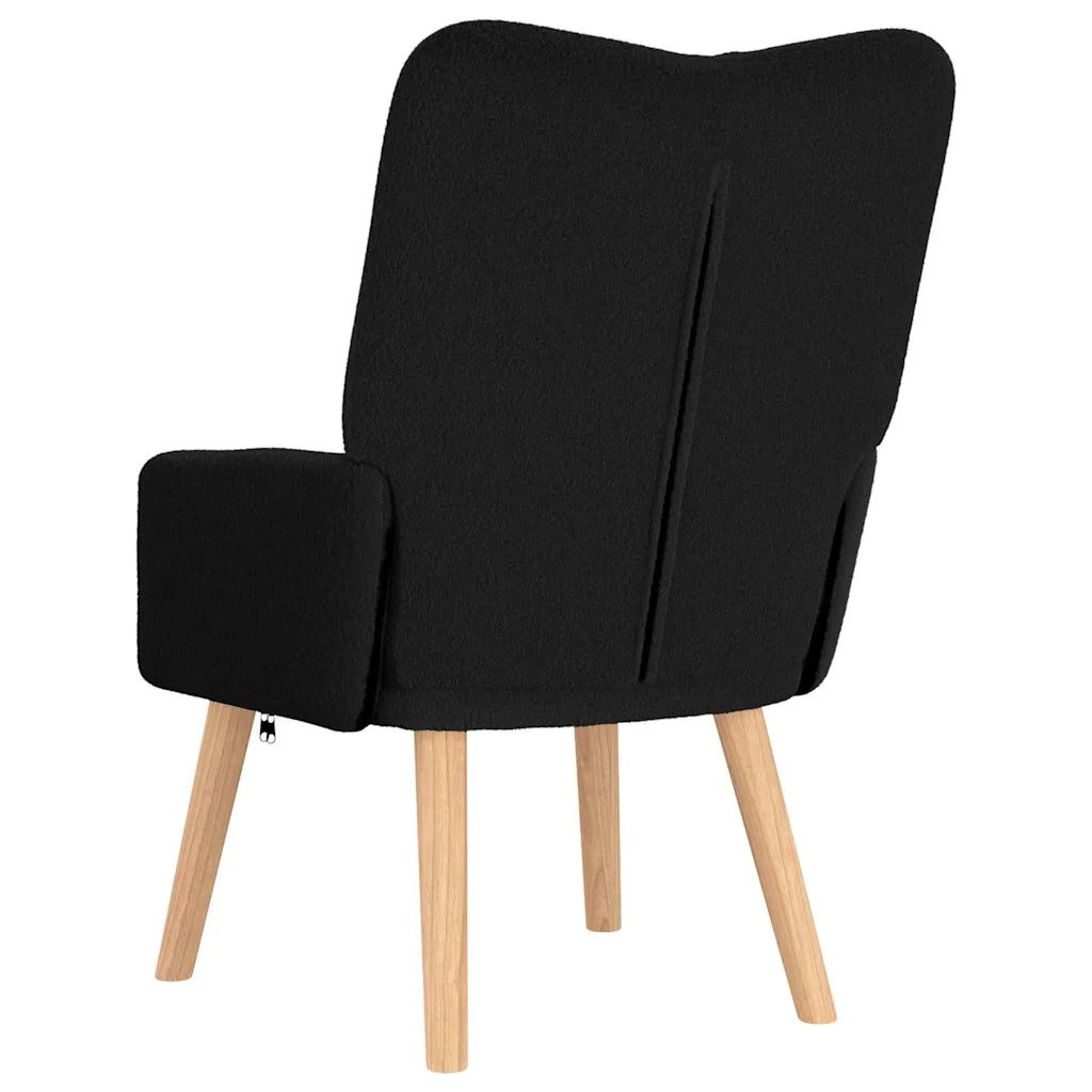 Divano Sedia-Poltrona-Poltroncina Nero 63 x 67 x 94 cm Tessuto di Pecora e Plywood