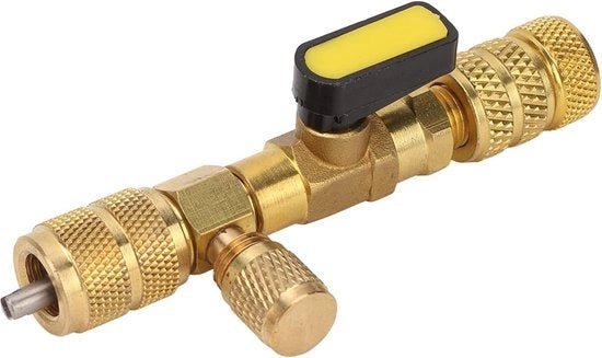 Strumento di rimozione valvole Dual Dimensione SAE 1/4 & 5/16 Porta per la riparazione di impianti di climatizzazione R22 R134 R410 R32 - Strumento di installazione per valvole AC Core di valvola.