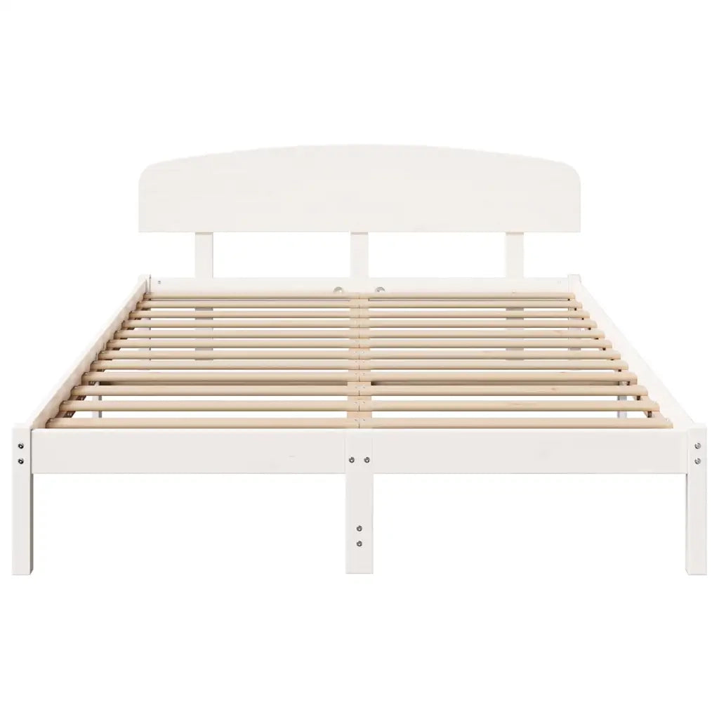 Struttura del letto-Giroletto-Rete del Letto Bianco 150 x 200 cm Pino massello 333554