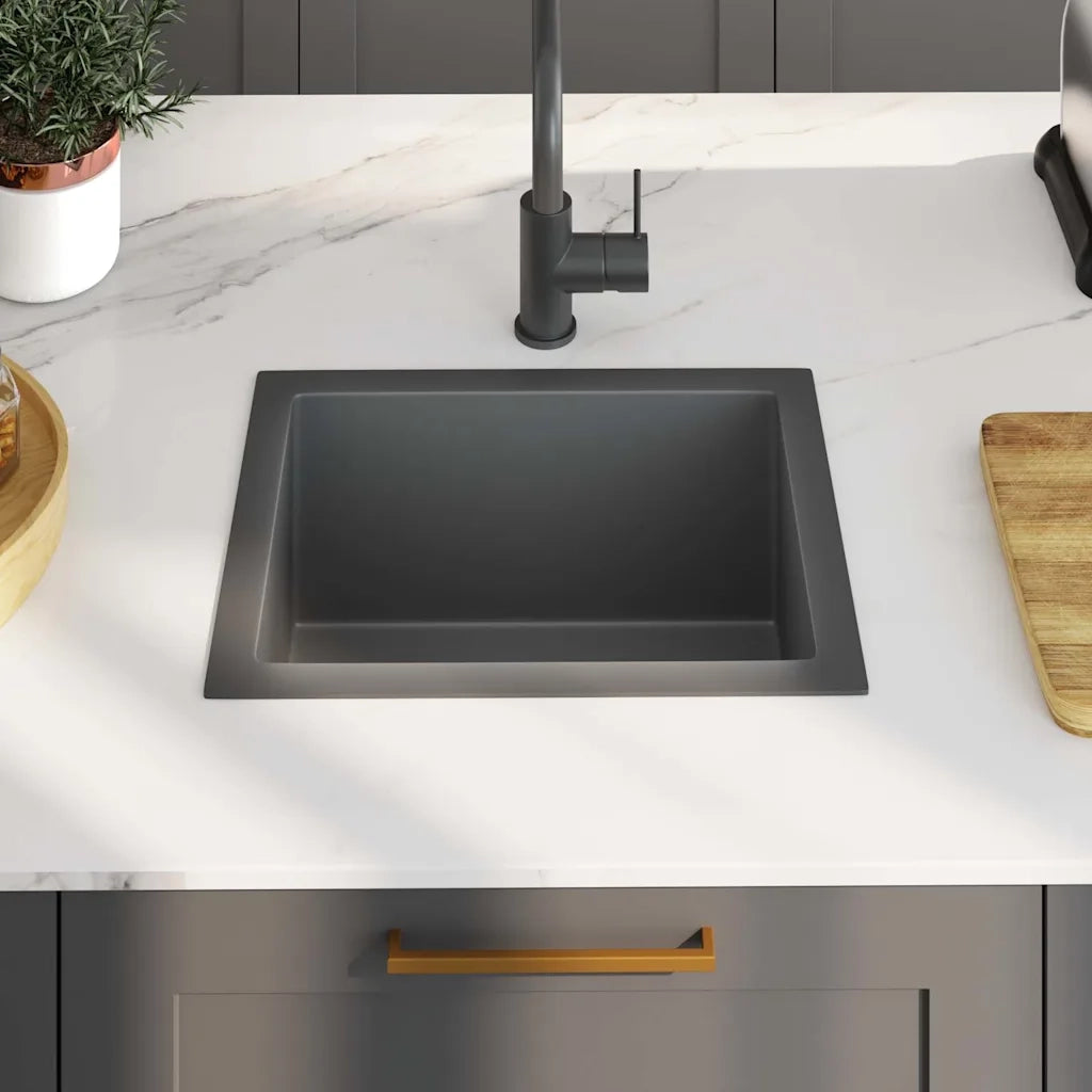 Lavello da Cucina Lavorato a Mano Nero Acciaio Inoxcod mxl 78762
