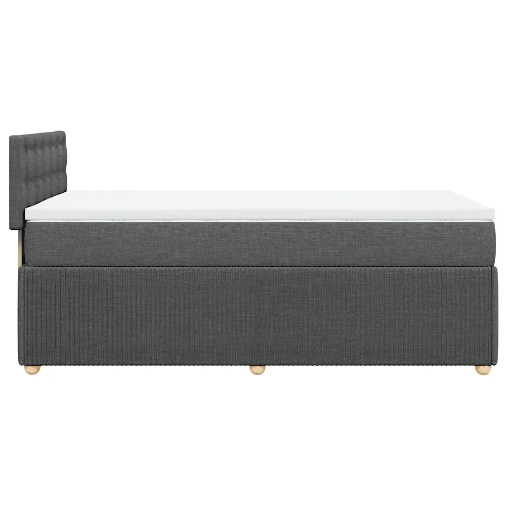 Giroletto a Molle con Materasso Grigio Scuro 90x200 cm Tessuto