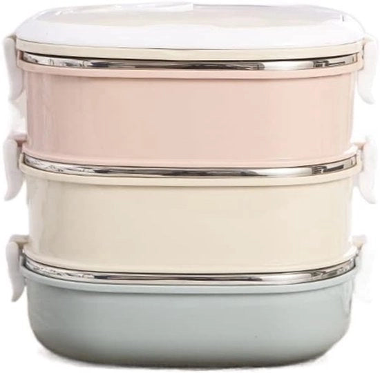Lunchbox per adulti – 2400ml – 3 strati Bentobox – Lekvrije – Per lavoro, scuola e picnic