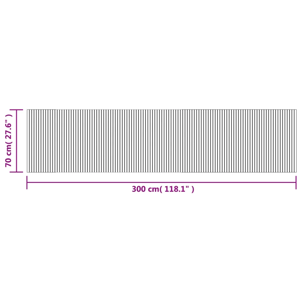 Tappeto Rettangolare Natura Chiaro 70x300 cm in Bambù 376753