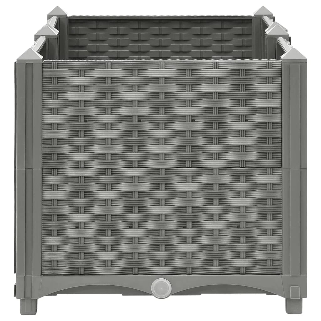 Fioriera rialzata per piante fiori terrazza giardino 80 x 40 x 38 cm polipropilene grigio 02_0039238