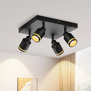 ZMH Faretto da soffitto neri 4 luci GU10 orientabili LED quadrati anche parete senza lampadina