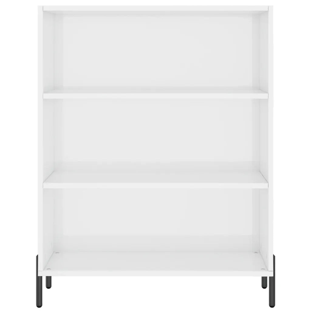 Scaffale Bianco Lucido 69,5x32,5x90 cm in Legno Multistrato 828374