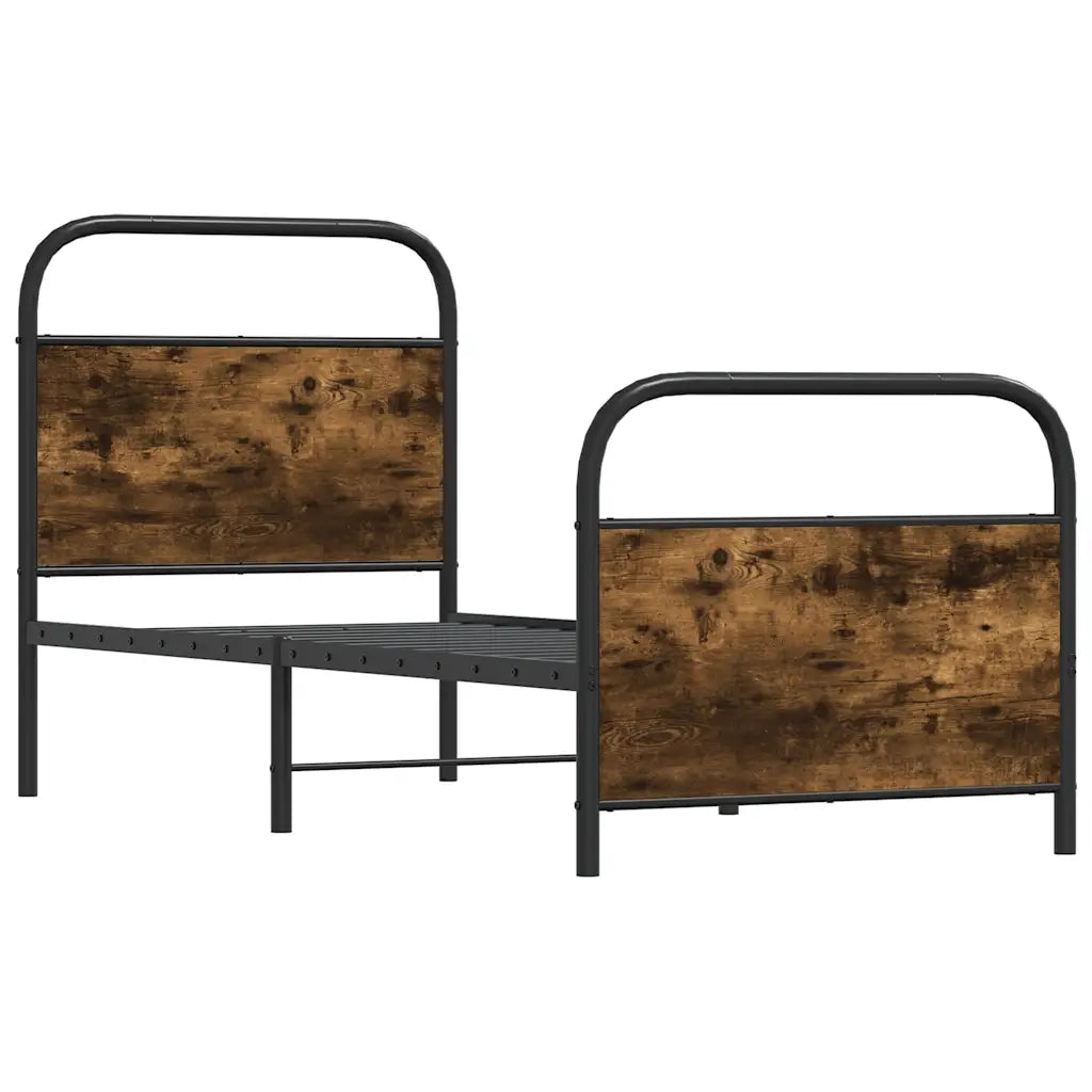 Giroletto senza Materasso-Struttura Letto Rovere Fumo 80x200 cm in Truciolato 277795