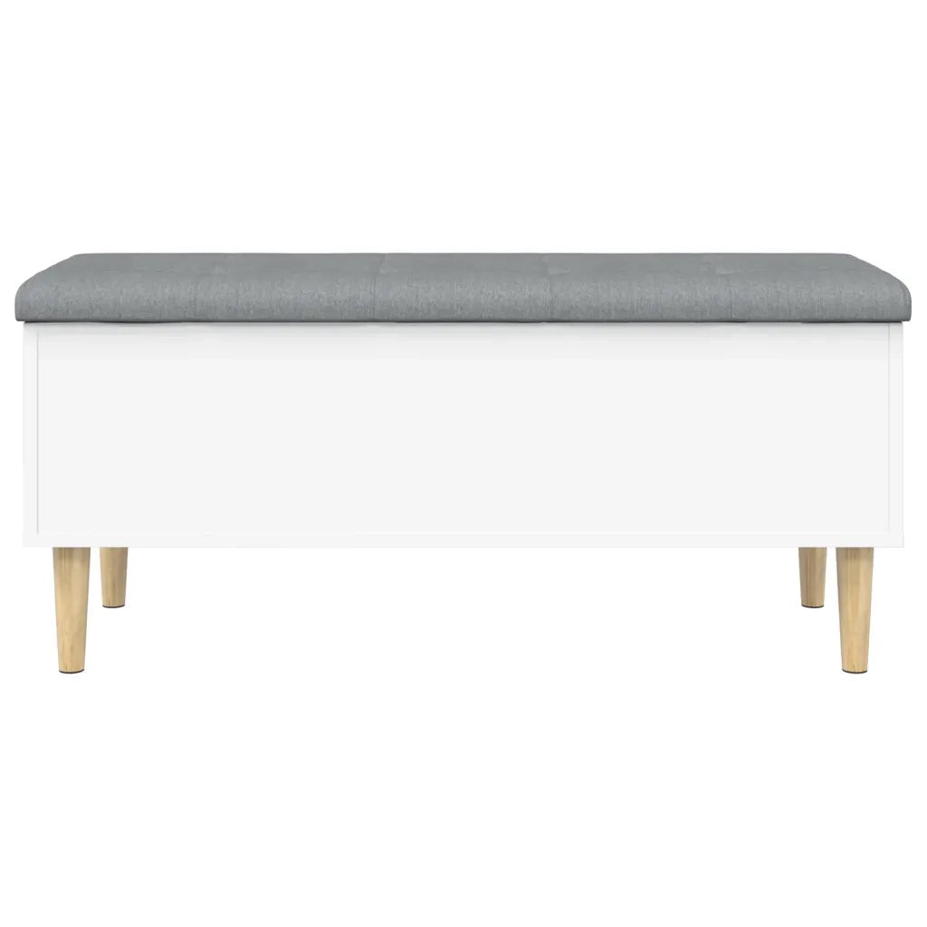 Panca Portaoggetti Bianca 102x42x46 cm in Legno Multistrato 835082