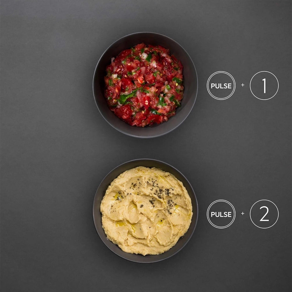 Frullatore 2 Programmi con Lame in Acciaio Inox Tritatutto 0.6L Mixer Compatto