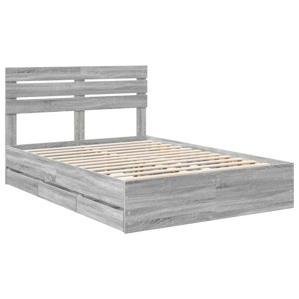 Struttura del letto con cassetto Grigio Sonoma 140 x 200 cm 3411503