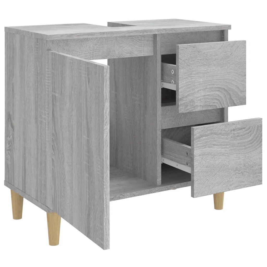 Armadietto Bagno | Armadio da bagno Grigio Sonoma 65x33x60 cm in Legno Multistrato