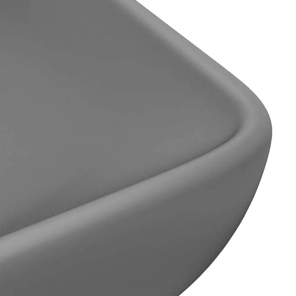 Lavabo Lusso Rettangolare Grigio Scuro Opaco 71x38 cm Ceramica 146961