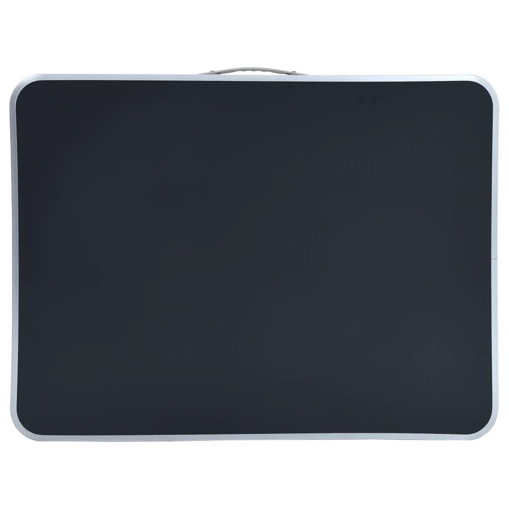 Tavolo da Campeggio Pieghevole Telaio in Metallo 80x60cm Grigio cod mxl 43887