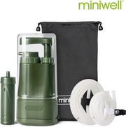 Filtro Acqua Portatile per Campeggio - Filtro Acqua - Filtro Acqua per Emergenza 0 Sistema di Filtrazione Portatile - Per Outdoor & Survival - Leggero - Verde