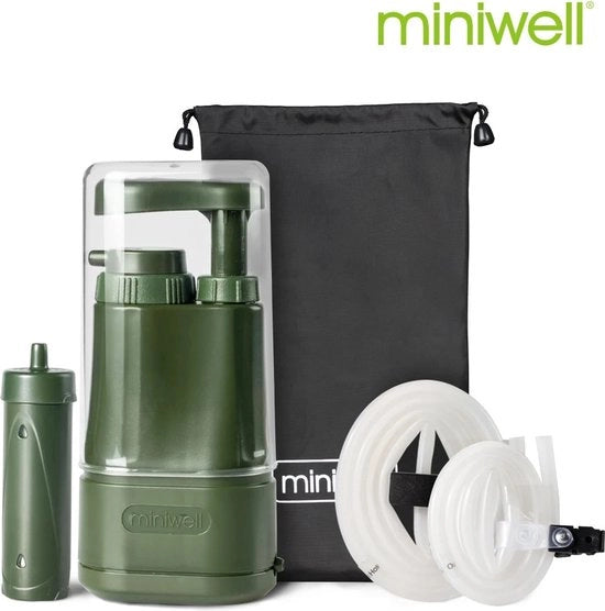 Filtro Acqua Portatile per Campeggio - Filtro Acqua - Filtro Acqua per Emergenza 0 Sistema di Filtrazione Portatile - Per Outdoor & Survival - Leggero - Verde