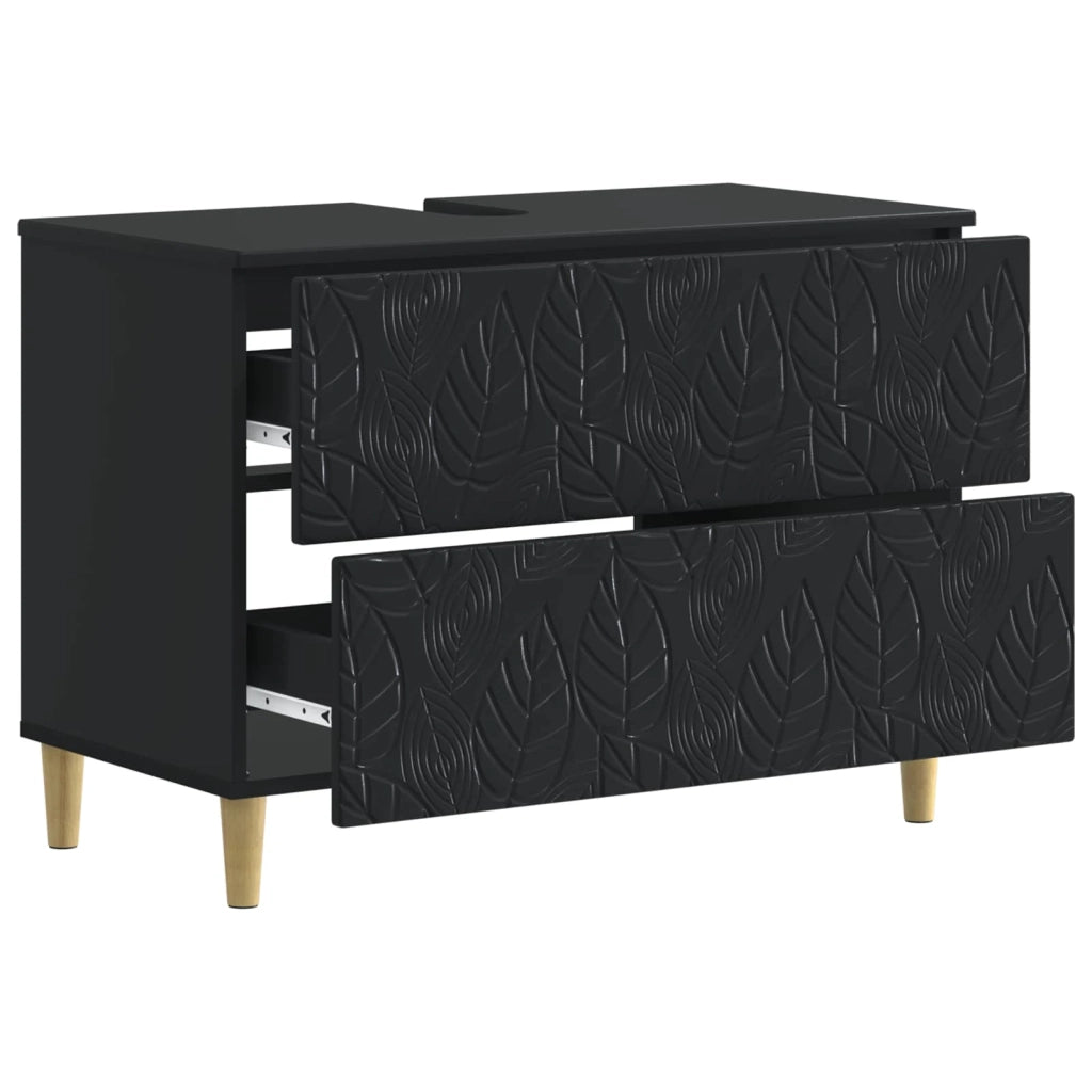 Armadio per Lavabo da Bagno DELFT Nero 82 x 41 x 59 cm 897016