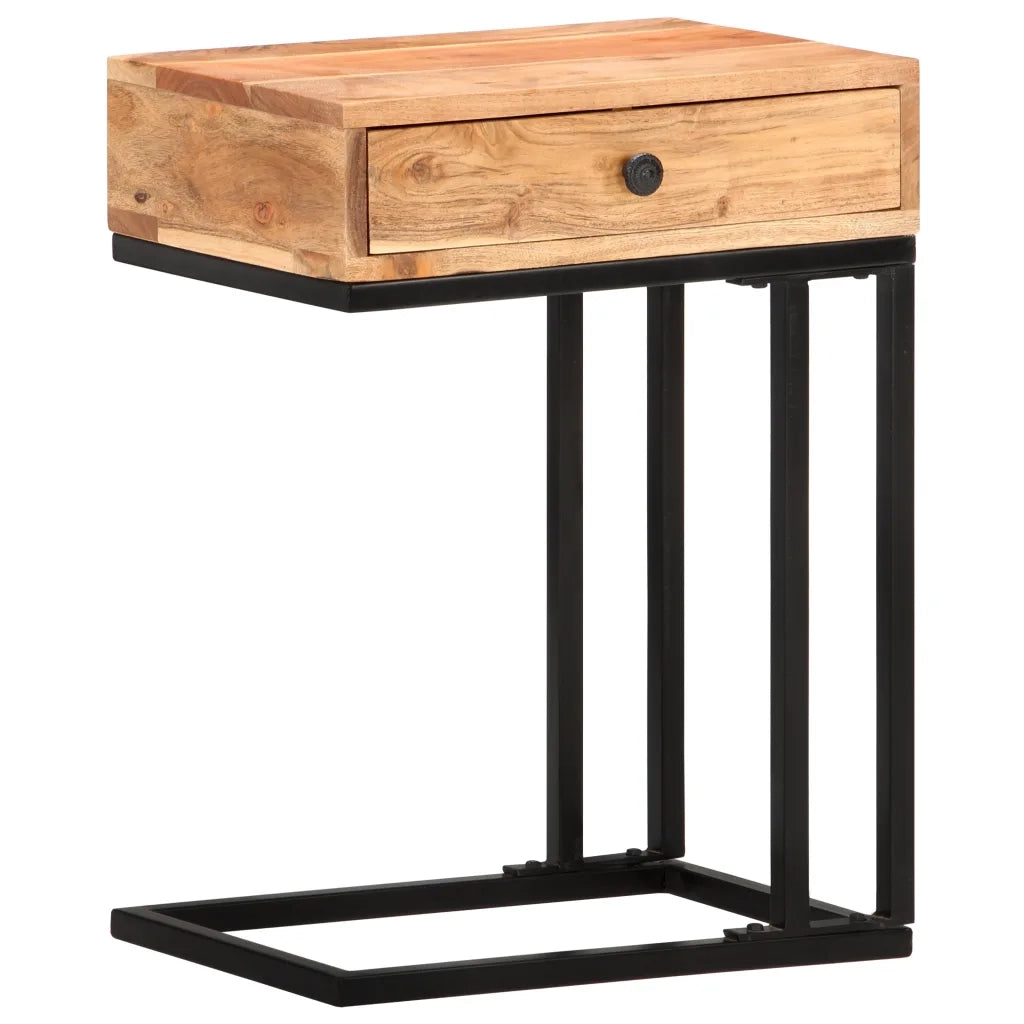 Tavolino Laterale | Tavolo laterale a Forma di U 45x30x61 cm in Massello Acacia