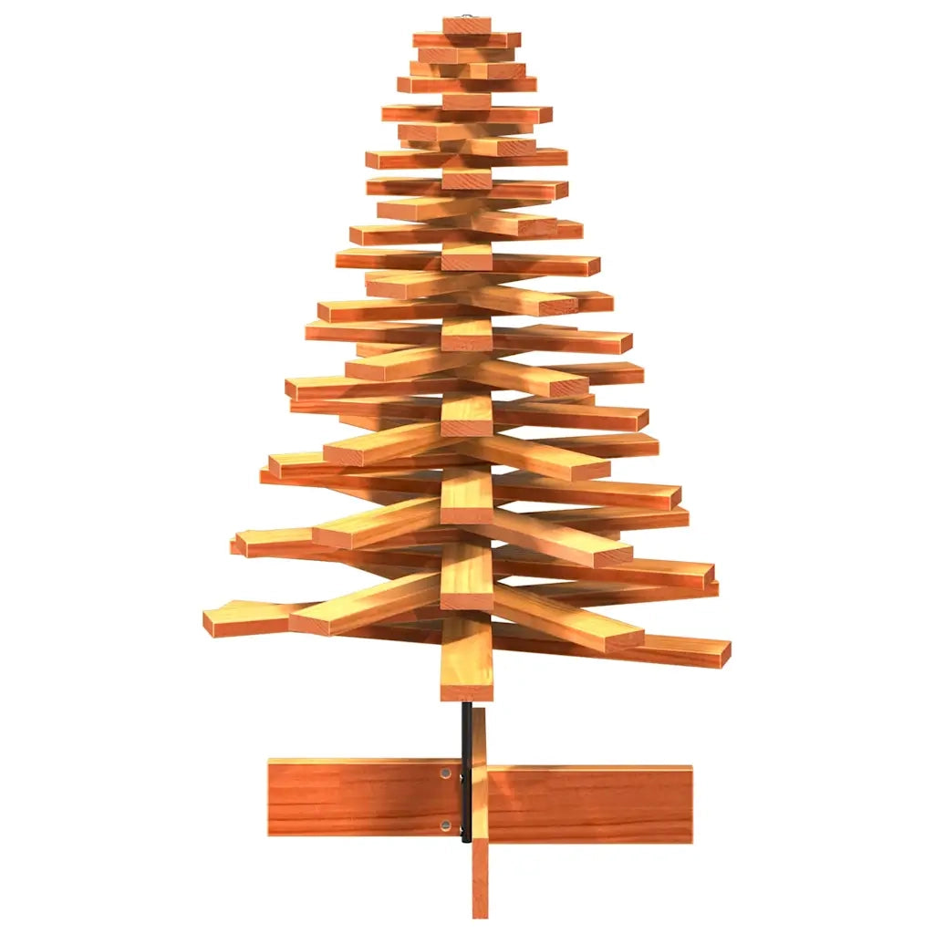 Albero di Natale Marrone Cera 100 cm in Legno Massello di Pino 858206