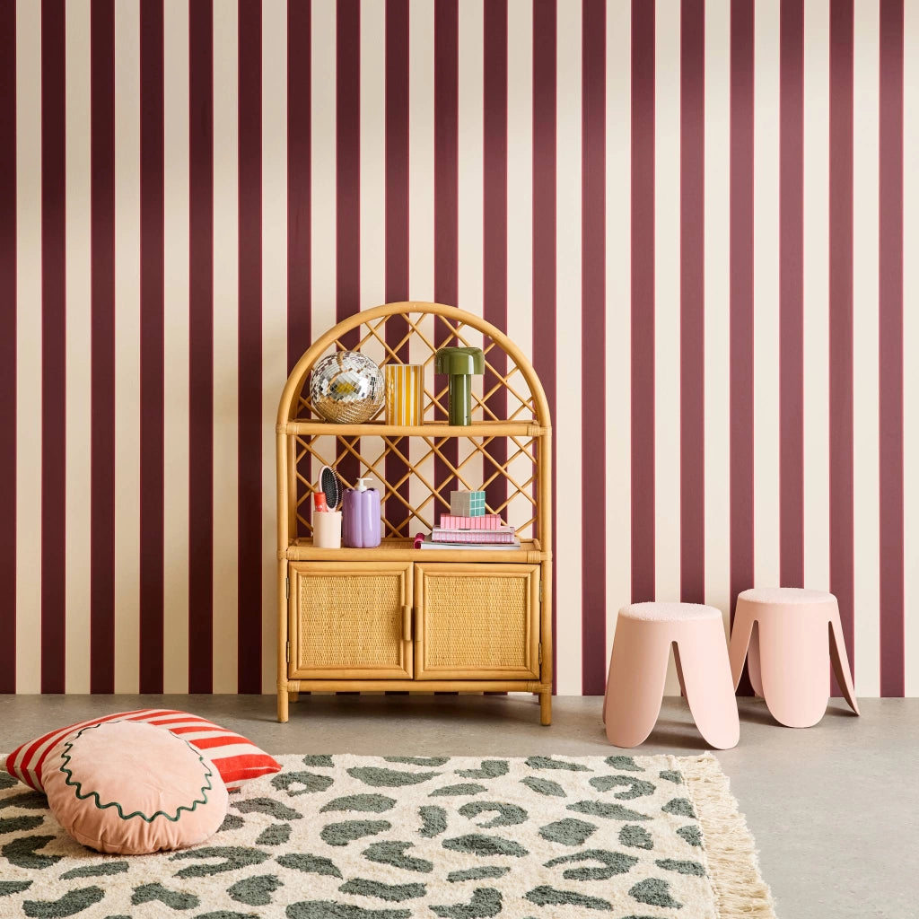 Libreria per bambini esotica in rattan naturale, rattan naturale