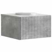 Comodino | Armadio da Notte | Mobiletto da notte a muro Grigio Cemento 33 x 34,5 x 20 cm