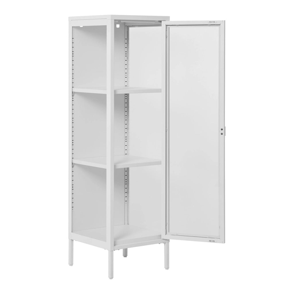 Vetrinetta Brisbane, Bianco, Metallo, 35x40x140 cm