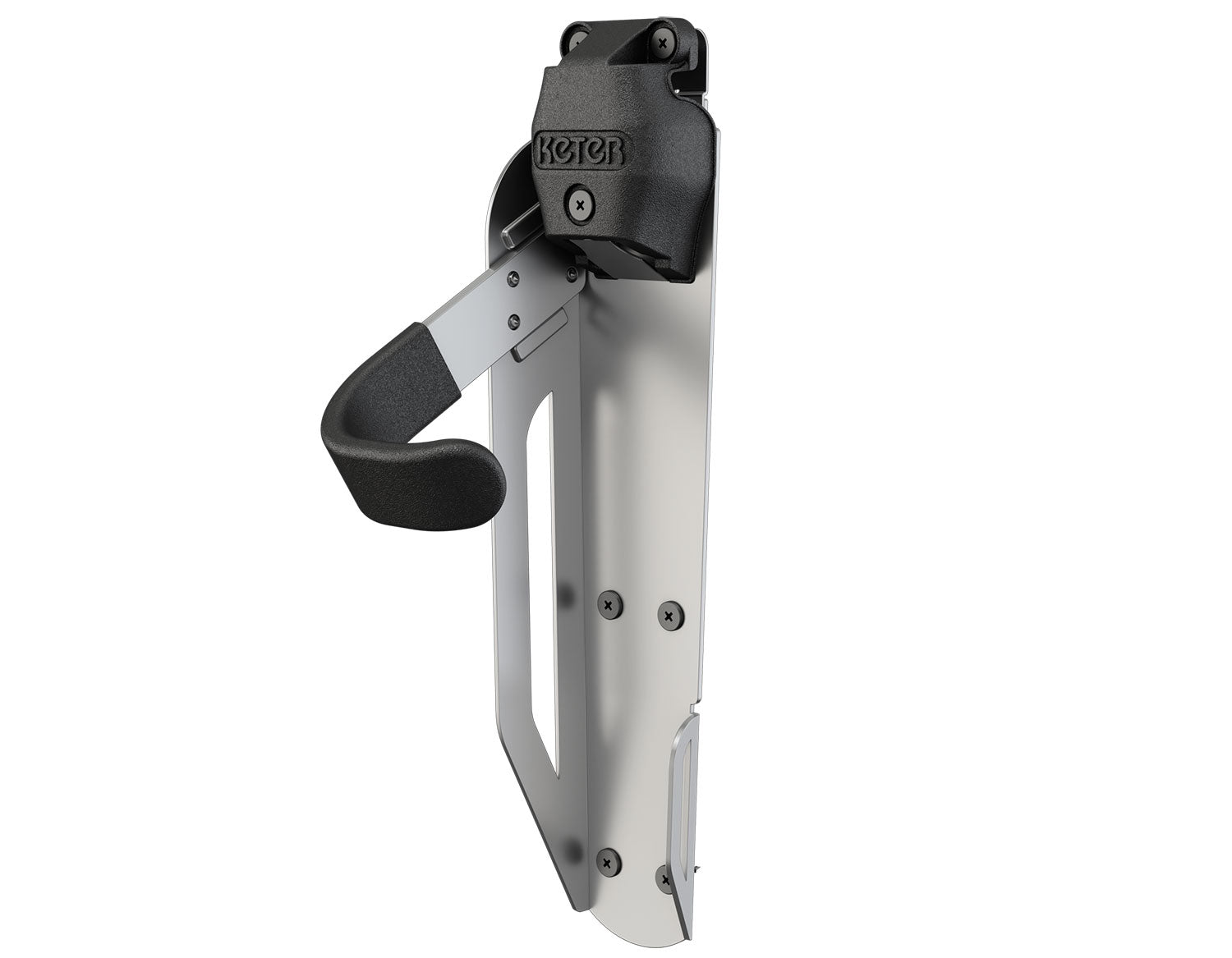 Porta Bicicletta Keter Gancio Universale Capacità 35 kg in Acciaio Grigio e Nero