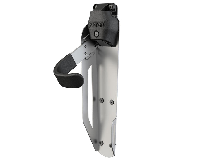 Porta Bicicletta Keter Gancio Universale Capacità 35 kg in Acciaio Grigio e Nero