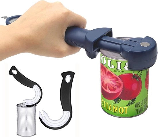 Opener multifunzionale a forma di anello - potopener e blikopener - per mani deboli - gadget da cucina - 2 pezzi.