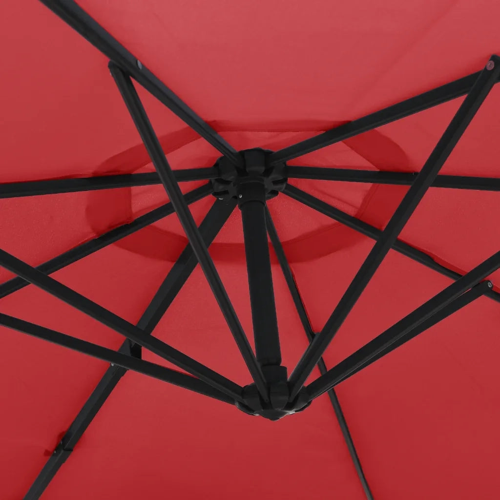 vidaXL Ombrellone a Parete Rosso Chiaro 290 cm
