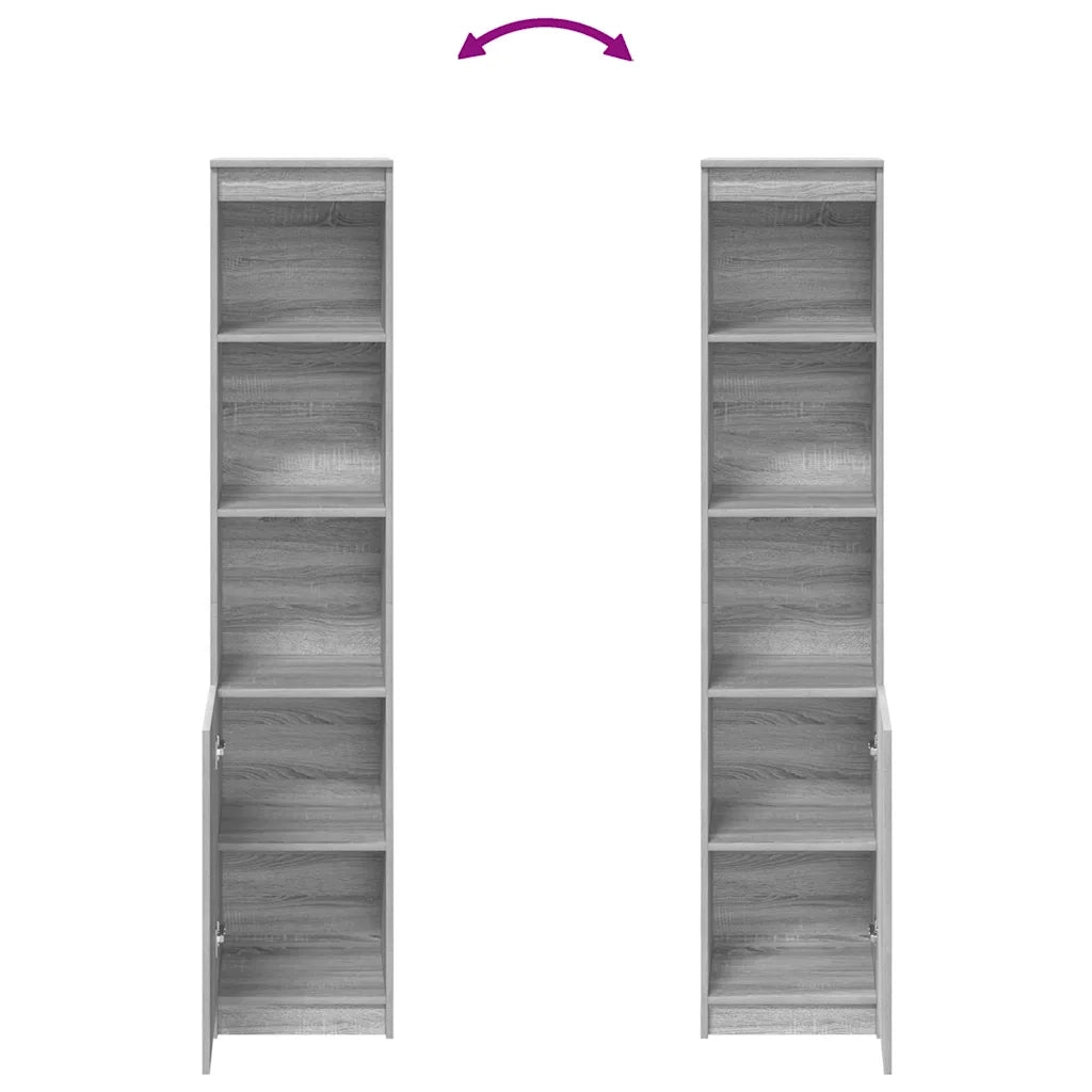 Credenza Grigio Sonoma 37,5x35x180 cm in Legno Multistrato