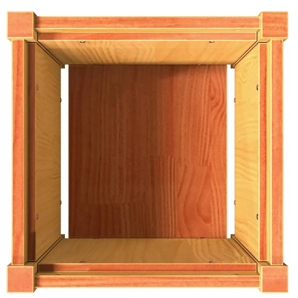 Fioriera rialzata per piante fiori terrazza giardino finitura a cera 40 x 40 x 40 cm legno di pino massiccio marrone 02_0038453
