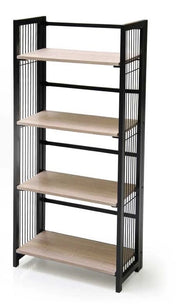 BELGRADO SCAFFALE A 4 RIPIANI IN METALLO 60 X 30 X H124 CM COLORE ROVERE